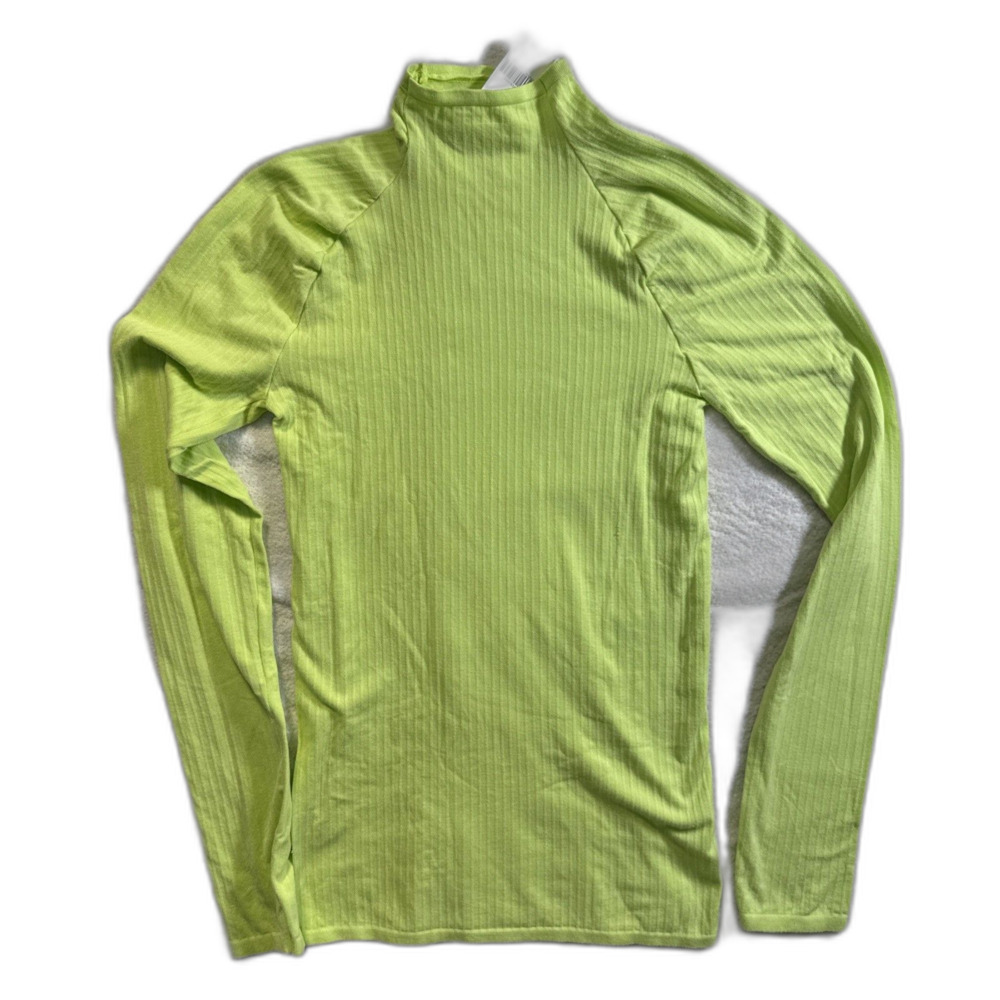 Anthropologie NWT Whitley Mock Neck Top XS Lime Green Modal Stretch $48 Retail